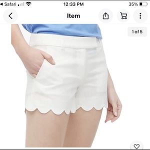 J. Crew scalloped hem white shorts EUC
